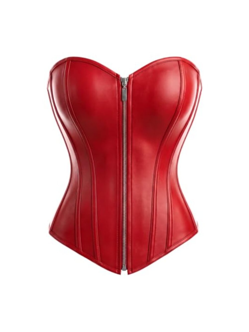 Faux Leather Women's Corset Top Party Club Bustier Strapless Lace-up Front